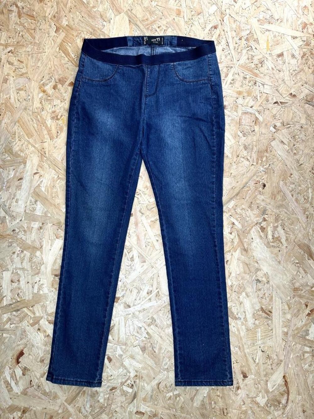 Its Me Jeans Womens Size 11 Blue Denim Pull On Elastic Waist Jegging Slim Leg